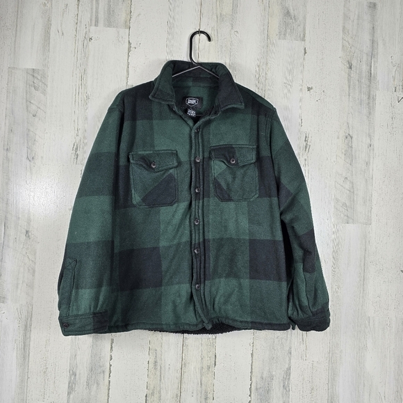 Berkley Jensen Men's green and black plaid sherpa button jacket size XL - Picture 11 of 11